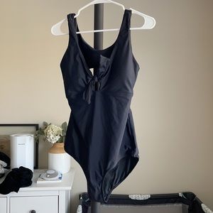 Albion Fit Black Top Knot One-Piece